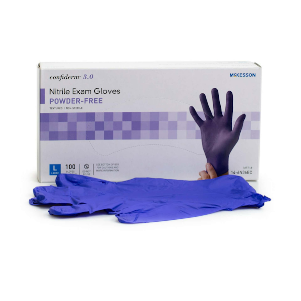 NITRILE EXAM GLOVES LARGE 10/100 ct