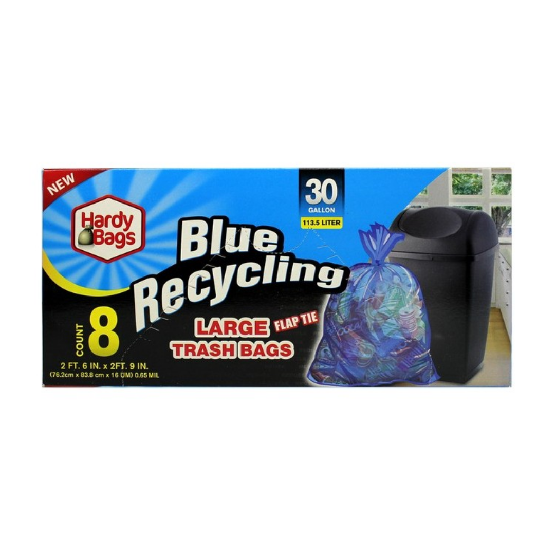 30 GAL BLUE RECYCLING BAG 24/8 ct