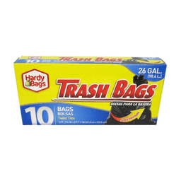 Hardy Bags - 26 GAL BLACK TRASH BAGS 24/10 ct - Home & Kitchen