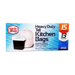 Hardy Bags - 13 GAL ROLL WHITE TRASH BAG 24/15 ct - Home & Kitchen