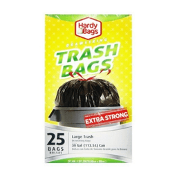 Hardy Bags - GARBAGE BAG W/DRAW STRINGS 30 gal 12/25 ct - Home & Kitchen