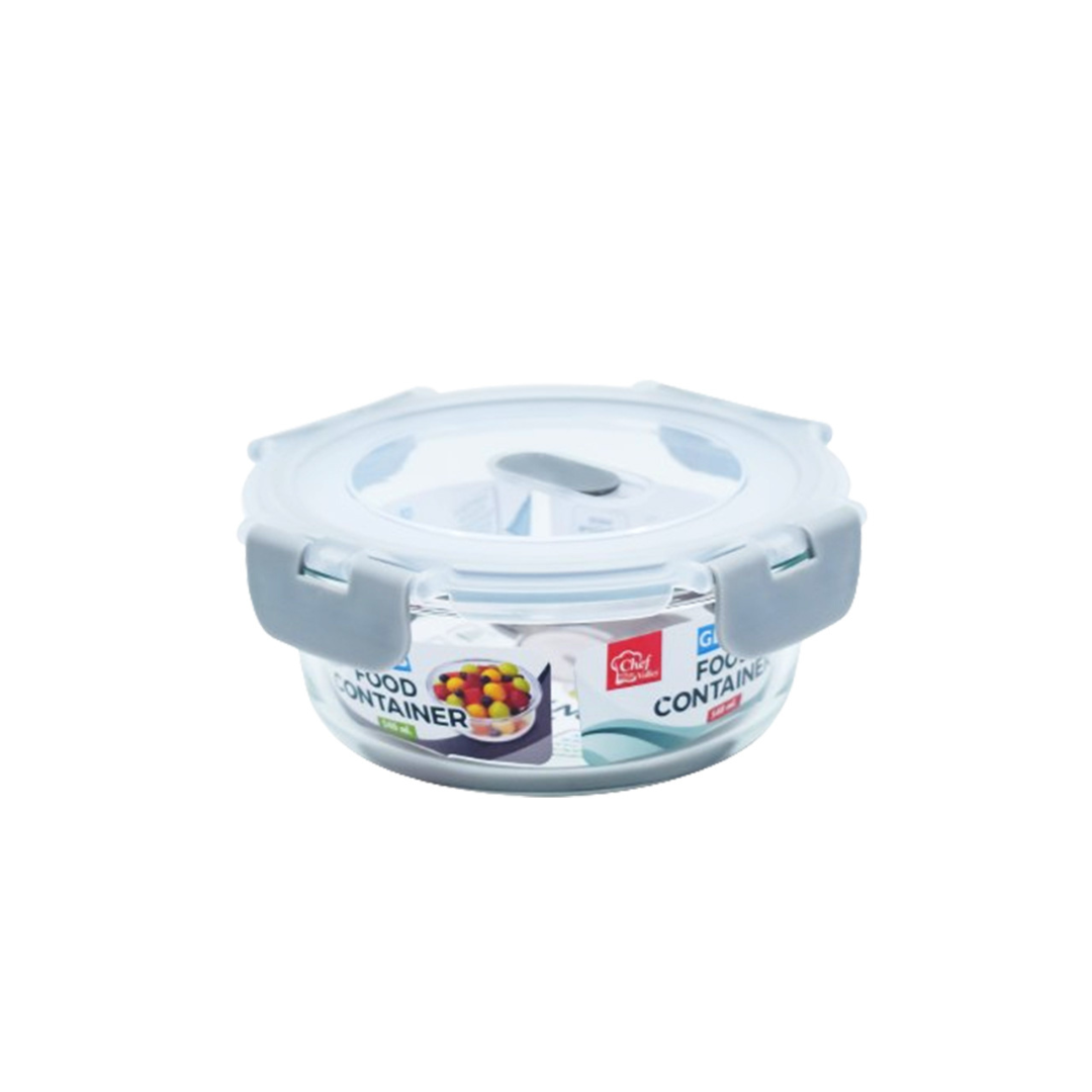 ROUND GLASS FOOD CONTAINER W/LID 22 OZ