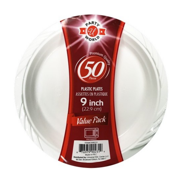 9" WHITE MICROWAVE PLATE 12/50 ct