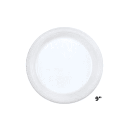 Party World - 9" WHITE PLASTIC PLATE 6/100 ct - Home & Kitchen